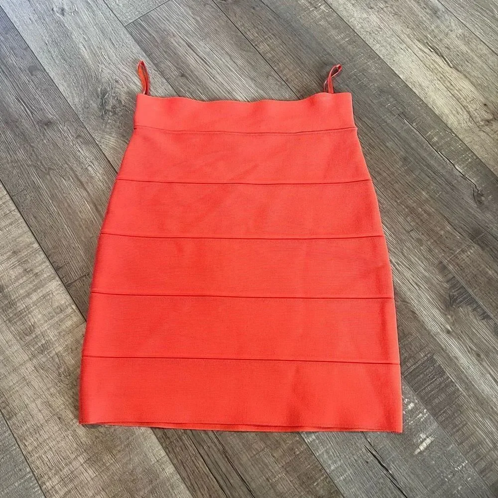 BCBG bandage mini skirt orange size xs